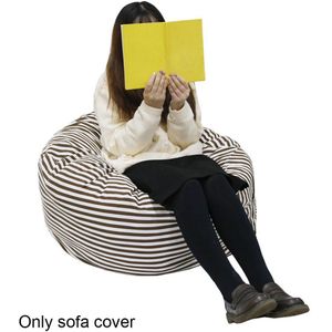 Bean Bag Sofa Cover 80Cm Canvas Ronde Knuffel Geen Vulling Rits Diy Gaming Home Decor Accessoires Opslag Wasbare organizer