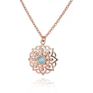 Icftzwe Lotus Bloem Kettingen Voor Vrouwen Lotus Opal Choker Hanger Ketting Ornamenten Verjaardag Party Boho Sieraden