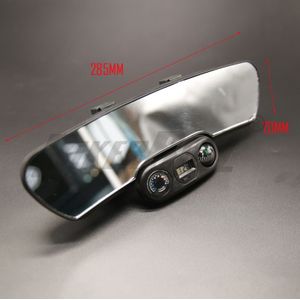 Universele 285mm Auto Achteruitkijkspiegel groothoek Achteruitkijkspiegel Auto Wide Convex Curve Interieur Clip Op Achteruitrijcamera spiegel Met kompas