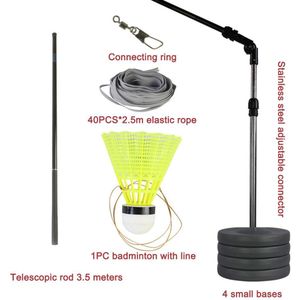 Elastische Badminton Trainer Volwassen Kinderen Een Persoon Badminton Single Play Rebound Praktijk Swing Automatische Sparring Badminton Set