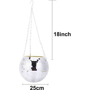 Spiegel Halfrond Bloempot Opknoping Mand Basketbal-Vormige Opknoping Pot Spiegel Bal Bloempot Kantoor Tuin Ornamenten