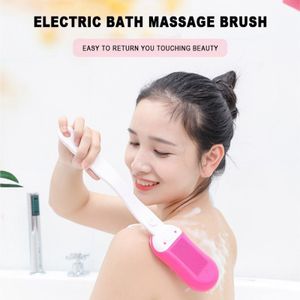 Dubbelzijdig Lange Handvat Elektrische Bad Massager Brush Verstelbare Vibration Body Massage Douche Borstel Bad Tool