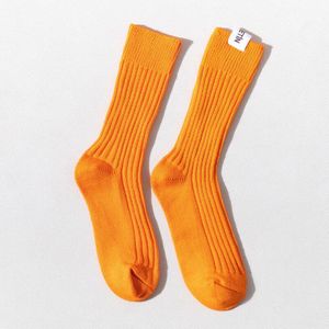 Chaozhu Mannelijke Sokken Effen Kleuren Rib Katoen Dikker Label Top Heldere Kleuren Neon Oranje Wit Rood Grijs Stretch Zware Industrie sox