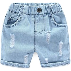 Baby Jongens Gaten Jeans Shorts Broek Kinderen Zomer Lichtblauw Denim Shorts Voor Jongen Elastische Taille 2-7 Jaar
