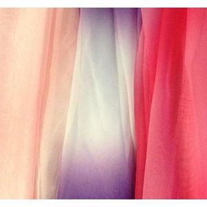 150 cm * 100 cm Gradiënt gekleurde chiffon stof sjaal rok kostuum kleding stof COS dunne chiffon stof transparant materiaal