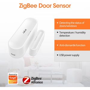 Neo Zigbee Deur Sensor Tuya App Controle Deur Raam Opening Security Alarm Sensor Magnetische Schakelaar Draadloze Detector Smart Home