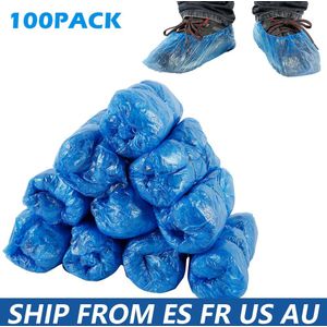 300Pcs Blue Plastic Wegwerp Overschoenen Regen Outdoor Tapijt Waterdichte Schoen Dispenser Fietsen Overschoenen Protector