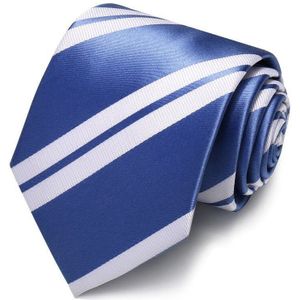 Mens Ties Mode Dassen 8Cm Blauw Wit Gestreepte Stropdassen Voor Mannen Formele Zakelijke Werk Wedding Party gravatas Box