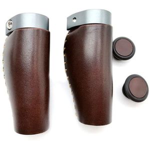 Vouwfiets Grips Lederen Korte Fiets Grips Retro Korte Lederen Ergonomische Korte Fiets Grips Fietsstuur Grips