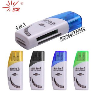 Sr 4 In 1 Maan Vorm High-Speed Usb 2.0 Kaartlezers Multi-Functionele Sd Tf Ms M2 ondersteuning Tot 128G Laptop Accessoires Computer