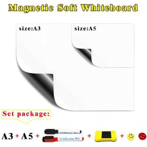 Yibai A3 + A5 Magnetische White Board Set Soft Home Office Keuken School Whiteboard Whiteboard Flexibele Pad Magneet koelkast