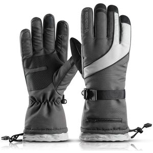 Heren Ski Handschoenen Fleece Snowboard Handschoenen Motorrijden Winter Handschoenen met Sneeuw Kaart Poceket Winddicht Waterdicht