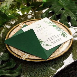 Groene Trouwkaarten Uitnodigingen Kaarten Tags Wedding Bridal Shower Wenskaart Kits Evenement Feestartikelen Decor
