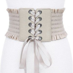 Lady Taille Vorm Corset Brede Elastische Faux Leather Black Belt Stre Riemen Voor Vrouwen Luxe Mode