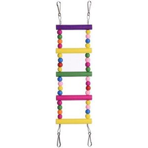 Vogels Huisdieren Papegaaien Ladders Klimmen Speelgoed Opknoping Kleurrijke Ballen Met Natuurlijke Hout