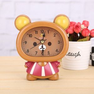 Cartoon Despertador Home Outdoor Draagbare Leuke Mini Bear Digitale Klok Nummer Saat Ronde Bureau Wekker Kinderen Speelgoed Reloj