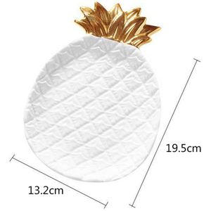 Ananas Blad Keramische Lader Plaat Schotel Porselein Snoep Trinket Dish Sieraden Opslag Plaat Servies Servies Fruitschaal