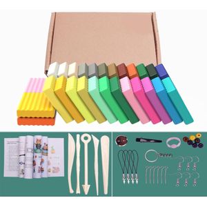 24Pcs Diy Polymeer Klei 24 Kleuren Polymeer Klei Plasticine Veilig Molding Craft Oven Bakken Klei Blokken Kids onderwijs