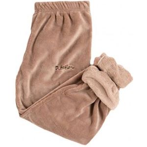 Lady Effen Kleur Elastische Taille Ankle Tie Warm Koralen Fleece Pyjamabroek Broek Enkel Stropdas Warm Koralen Fleece Pyjamabroek trou