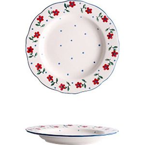 Keramische Bloemen Patroon Plaat Set Servies Set Huishouden Plaat Landelijke Stijl Schotel Plaat Rijstkom Soepkom Noedelkom Mok