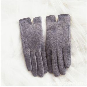 Handschoenen Vrouwen Cashmere Touch Screen Handschoenen Winter Dubbele Warm Denker Vrouwelijke Vijf Vinger Vrouwen Wanten Guantes