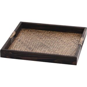 Chinese Stijl Massief Houten Lade Rotan Bamboe Tafel Doos Theeceremonie Doos Theeceremonie Rekwisieten Woondecoratie Accessoires