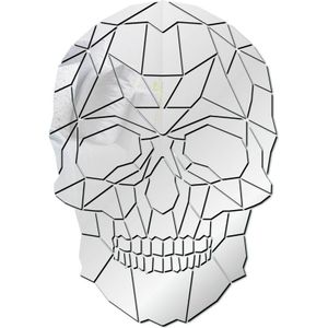 Skull Head Acryl Spiegel Effect Muurstickers Halloween Party Decor Horror Wall Art Geometrische Grim Skelet Hoofd Schedel Decals