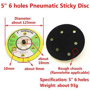 1pcs 5/6 Inch Massaal Schuurpapier Sucker Schuren Pad 6/8/9/15/17 Gaten voor polijsten Slijpschijf Power Pneumatische Sander Onderdelen