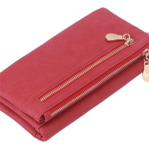 Mode Vrouwen Portefeuilles Dull Poolse Lederen Portemonnee Dubbele Rits Dag Clutch Purse Polsbandje Portemonnee Kaarthouder Billetera 838559