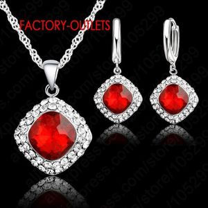 925 Crystal Ketting Sieraden Set Kleurrijke Crystal Rhinestone Ketting Earring Sieraden Prijs