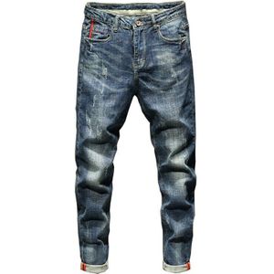 KSTUN Slim Fit Jeans Herfst en Winter Retro Blauw Stretch Pockets Desinger Mannen Fashions Casaul Man Jeans