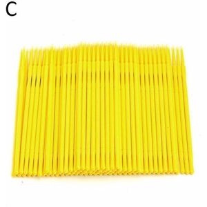 100 Stks/zak Wimper Swab Borstel Wegwerp Micro Borstel Wimpers Uitbreiding Individuele Lash Verwijderen Wimper Extensions Tools