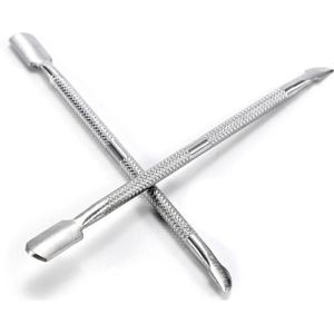 1 Pcs Double Head Rvs Cuticle Nail Pusher Dode Huid Verwijderen Nail Care Tool Draagbare Duurzaam Remover Manicure Tool