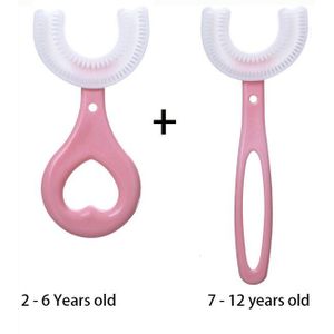 Food Grade Silicone U-vormige Tandenborstel Voor Kinderen 2-12 Jaar 360 Graden Orale Cleaning Zachte Haren Kids Dental care Tool