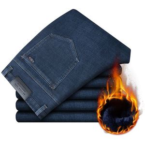 Winter Mannen Jeans Plus Size 46 48 50 52 Fleece Warme Dikke Broek Mannelijke Losse Business Casual Denim broek