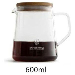 Hittebestendige Glazen Koffie Delen Pot Hand Gemaakt Koffiepot Glas Koffie Pot Met Handvat En Walnoot Deksel Barista Tool