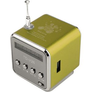 TD-V26 Mini Speaker Bluetooth-Compatibel 5.0 Fm Radio Ontvanger MP3 Speler Soundbar Draagbare Led Screen Fm Radio Functie Speaker