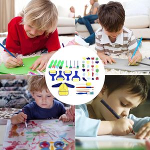 42 Pc Kinderen Leren Speelgoed Wasbare Vinger Kwast Set Art Craft Supplies Geschikt Voor 3 4 5 6 Jaar oude Kinderen Voorschoolse
