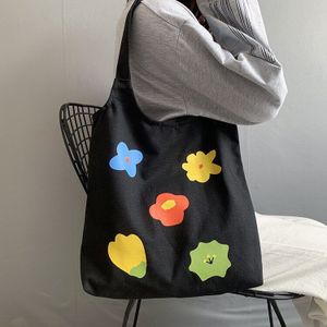 Vrouwen Canvas Schouder Draagtas Chic Fruit Gedrukt Katoenen Doek Boodschappentassen Vrouwelijke Handtas Ins Herbruikbare Strand Shopper Bag