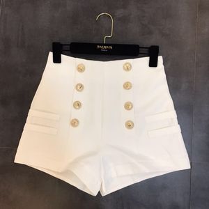 Deat Lente Vrouwen Double-Breasted Casual Hoge Taille A-lijn Wijde Pijpen Zwarte Shorts Vrouwelijke MI399