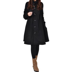 Wollen Mantel Trui Winterjas Vrouwen Plus Size 2XL Пальто Solid Pocket Losse Shirt Button Casual Lange Jas Vest