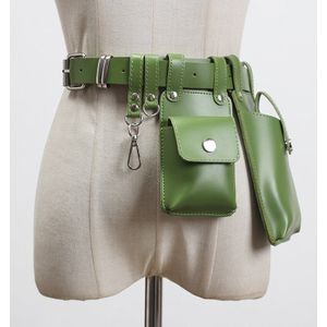 [Eam] Pu Leer Oranje Gesp Mini-Bag Split Joint Lange Riem Persoonlijkheid Vrouwen Mode Tij Alle-Match Voorjaar 1S919