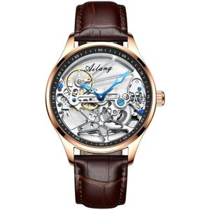 Ailang Brand Mannen Automatische Mechanische Horloges Top Leatehr Waterdichte Steampunk Horloges Heren Skeleton Klok Rome Relogio