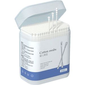 1 Box Oor Katoen Stok Tweekoppige Wattenstaafje Baby Oor Schoonmaken Wattenstaafje