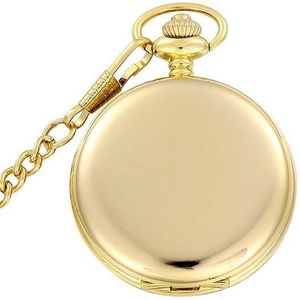 Golden Glad Quartz Zakhorloge Sieraden Man Vrouwen Met Ketting Ketting Hanger CF1003