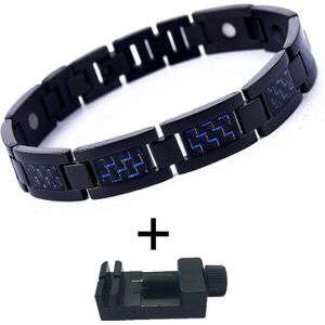 MNWT Gezonde Energie Armband Klassieke Zwarte Ketting Link Armbanden Voor Mannen Rvs Magnetotherapie Vader