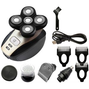 5 In 1 4D Oplaadbare Elektrische Scheerapparaat Vijf Scheerhoofden Scheerapparaten Tondeuse Neus Oorhaar Trimmer Mannen Facial Cleaning borstel