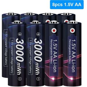 16Pcs Originele 1.5V Li Ion Aa Oplaadbare Batterij 3000mWh 2A 1.5V Oplaadbare Batterij