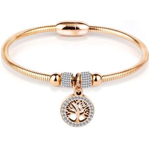 Holle Boom Bloem Armbanden Voor Vrouwen Rvs Crystal Charm Armbanden Magneet Armbanden Sieraden