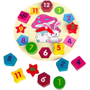 Houten Klok Educatief Leren Sorteren Klok Puzzel Cognitie Spelen Speelgoed Voor Kinderen Peuters Baby